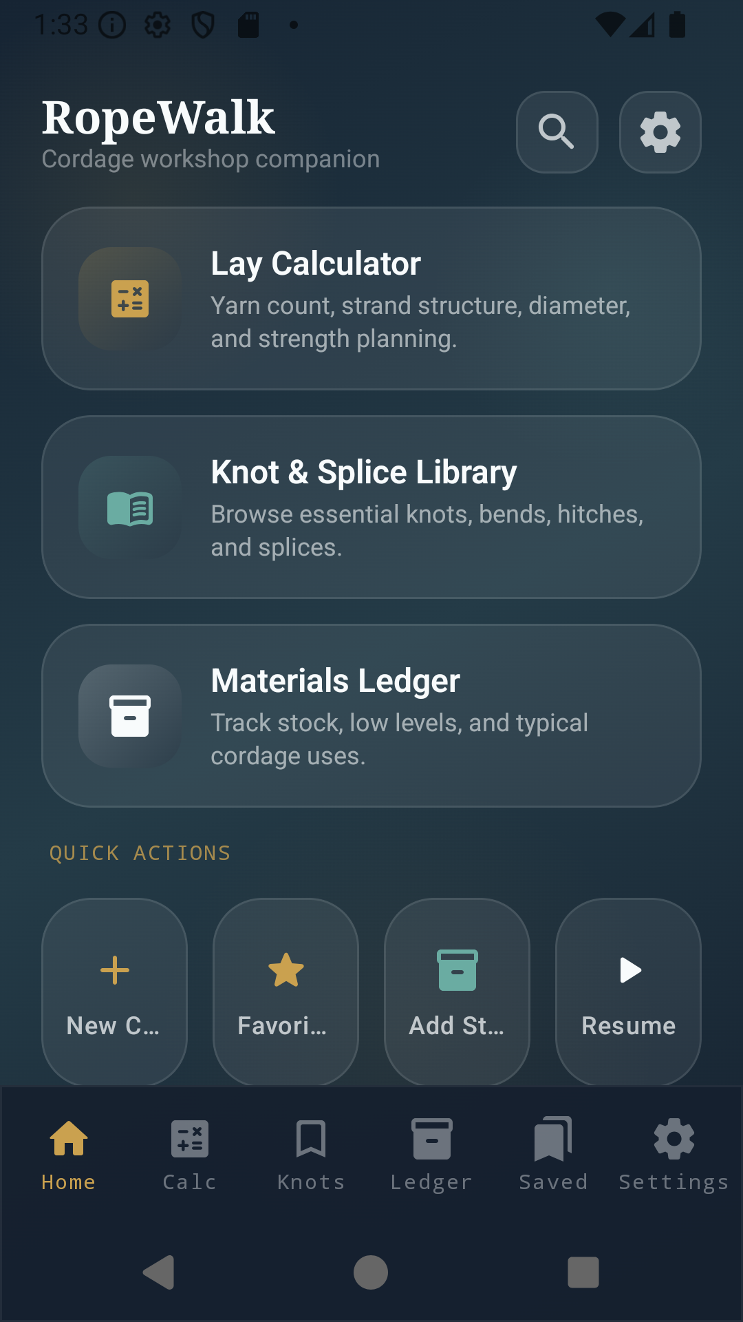 RopeWalk home screen preview